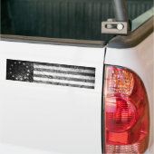 USフラグ1776、白黒 バンパーステッカー (トラック上)