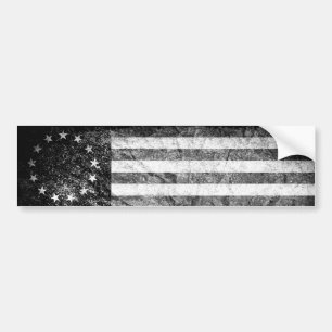USフラグ1776、白黒 バンパーステッカー