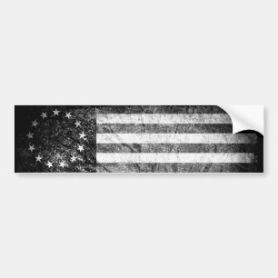 USフラグ1776、白黒 バンパーステッカー