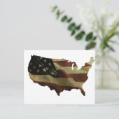 USフラグ/マップギフト、背景色の追加 ポストカード (スタンド正面)