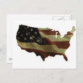 USフラグ/マップギフト、背景色の追加 ポストカード (正面/裏面)