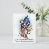 USフラッグボーイリースフラワーメモリアルデー ポストカード (スタンド正面)