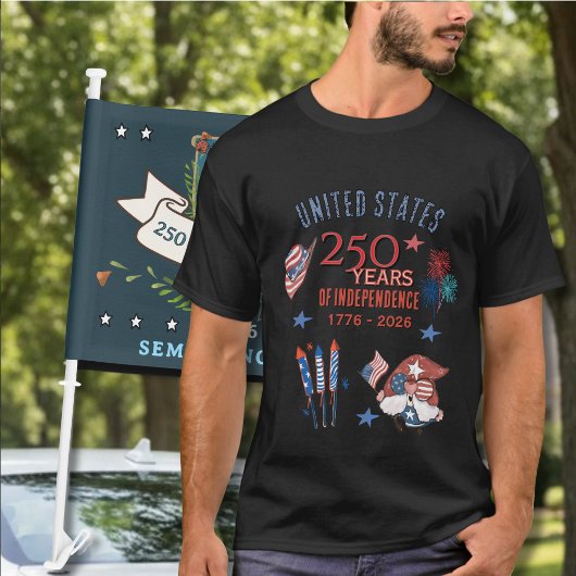 US建国250周年記念グノーム プレミアムブラック Tシャツ