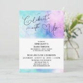 Us祝パステルウォーターカラー披露宴 招待状 (スタンド正面)