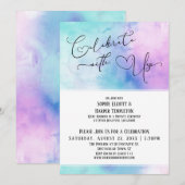 Us祝パステルウォーターカラー披露宴 招待状 (正面/裏面)