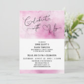Us祝ピンクホワイトウォーター披露宴付き 招待状 (スタンド正面)