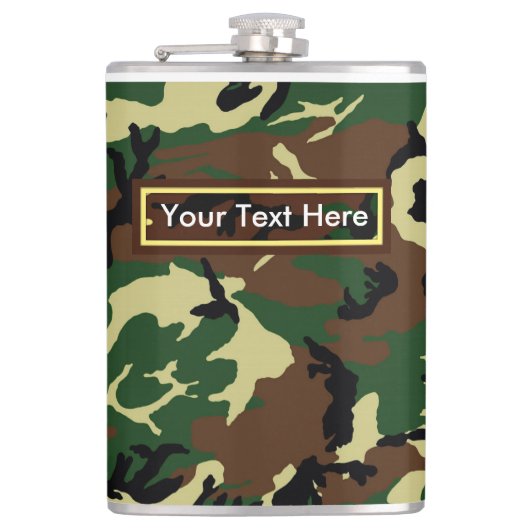 US軍ウッドランド迷彩 180mlまたは250ml フラスク (正面)