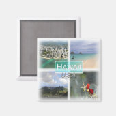 US0145アメリカ、統一された州、ハワイ、冷蔵庫 マグネット (正面/裏面)