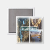 US0150アメリカ，統一された州,イエローストーン,冷蔵庫 マグネット (正面/裏面)