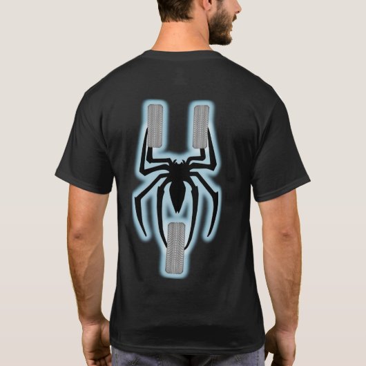 US スパイダーライダース - グロー ホワイト Tシャツ (裏面)