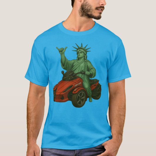 US スパイダーライダース - スパイダー像 リバティ Tシャツ (正面)