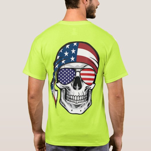US スパイダーライダース - ドクロ RWB バック Tシャツ (裏面)