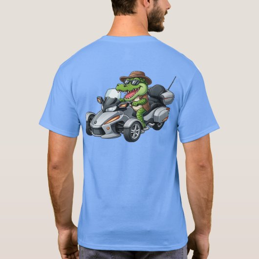 US スパイダーライダース - 背中のアリゲーター Tシャツ (裏面)