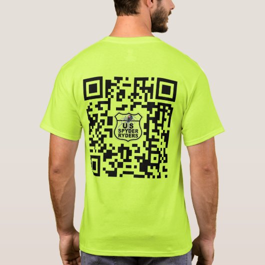 US スパイダーライダース - QRコード 2S Tシャツ (裏面)