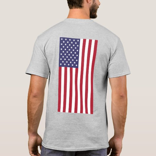 US スパイダーライダース - USAフラグ 縦 Tシャツ (裏面)