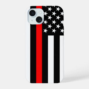 US フラッグ シン・レッド・ライン シンボルマーク iPhone 15ケース