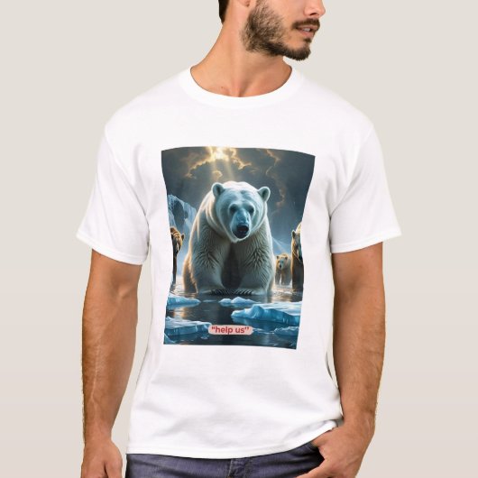 Us 救済 - Polar Bears on Thin Ice T-Shirt Tシャツ (正面)