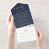 Us 祝 Blue Wedding Reception付き オールインワン招待状 (切り取り部)