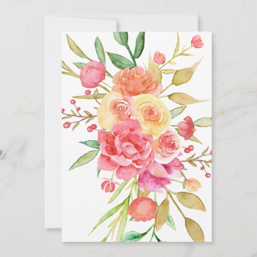 Us 祝 Boho Flowers Wedding Reception付き 招待状 (裏面)