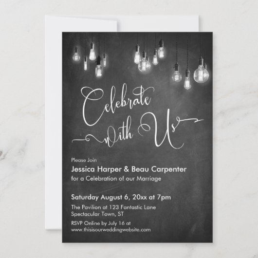 Us 祝Edison Lights Chalkboardイベント 招待状 (正面)