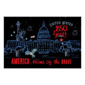 US 250 America Home of the Brave Commemorative ポスター (正面)