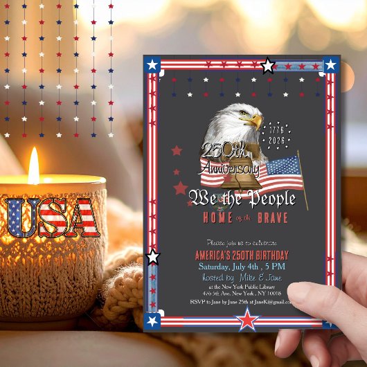 US 250 Anniversary  Eagle & Bell Illustration 招待状