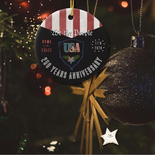 US 250 Home of the Brave Eagle セラミックオーナメント