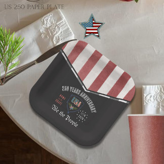 US 250 We the People Patriotic Anniversary Paper ペーパープレート