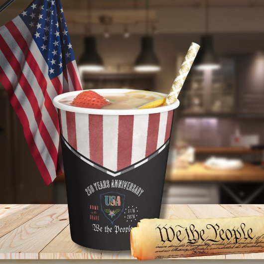 US 250 We the People Patriotic Anniversary Paper 紙コップ