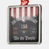 US 250 We the People Patriotic Anniversary Square  メタルオーナメント (左)