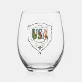 US 250 Years of Freedom Botanical Patriotic ステムなしワイングラス (裏面)