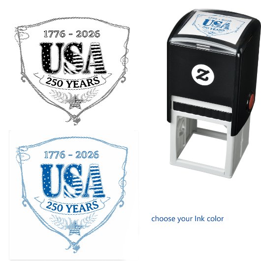 US 250 Years of Freedom Personalized Square Stamp セルフインキングスタンプ