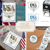 US 250 Years of Freedom Personalized Square Stamp セルフインキングスタンプ