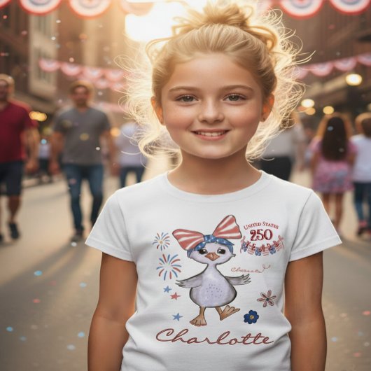 US 250th Anniversary Kids Patriotic Silly Goose  Tシャツ