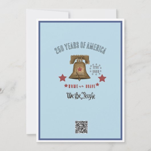 US 250th Anniversary Liberty Bell Eagle Invitation 招待状 (裏面)