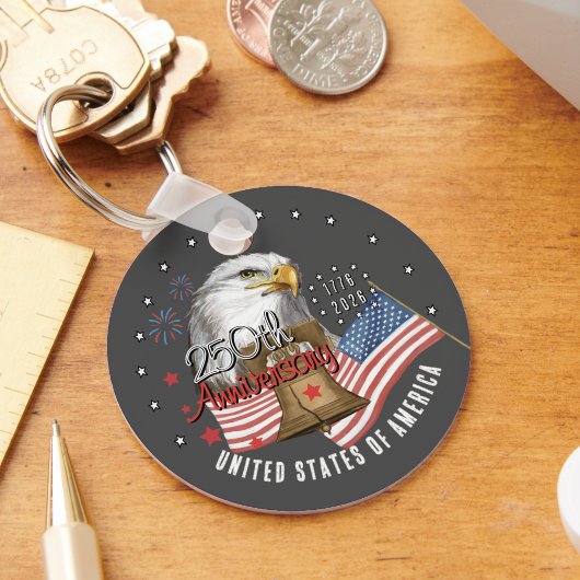 US 250th Anniversary Patriotic Eagle Keychain キーホルダー