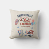US 250th Anniversary Patriotic Gnome Throw Pillow クッション (正面)