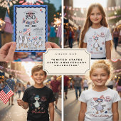 US 250th Birtday Kids Patriotic Silly Goose Boy's  Tシャツ