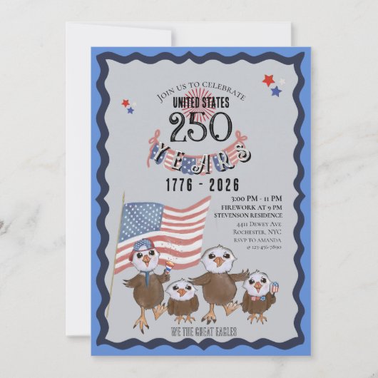 US 250th Celebration Great Eagle Family Invitation 招待状 (正面)