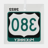 US 380 Hwy - McKinney、オーナメント ガラスオーナメント (裏面)