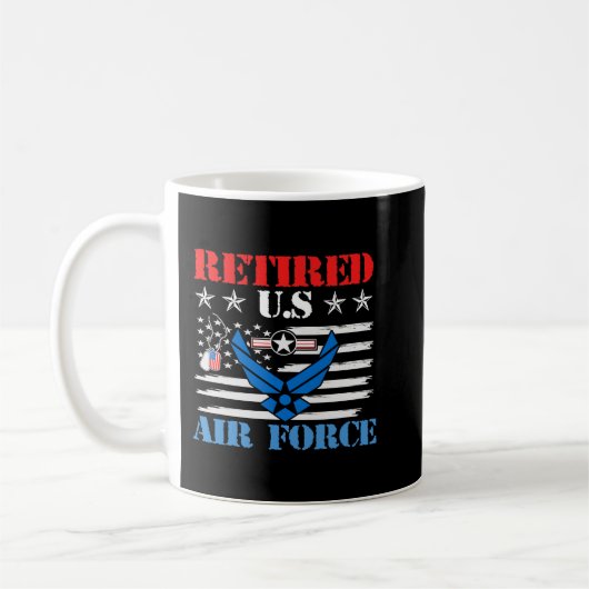US Air Force Veteran retired U.S Air Force 147 コーヒーマグカップ (左)