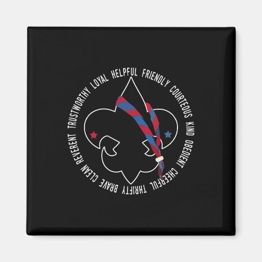 Us America Flag Scouting Law For Kids  マグネット (正面)