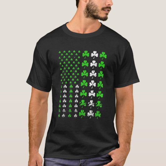 US America Flag Shamrock Clover St Patricks Day Pa Tシャツ (正面)