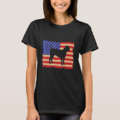 US American Flag Cane Corso Dog Italian Mastiff Tシャツ (正面)