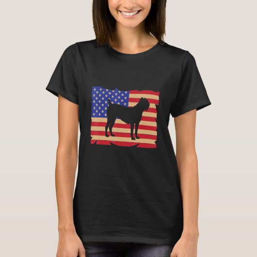 US American Flag Cane Corso Dog Italian Mastiff Tシャツ (正面)