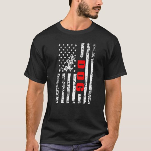 US American Flag Dog Sports Patriotic Dog Lover Pr Tシャツ (正面)