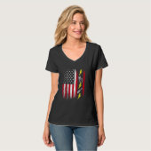 US American Flag  Electricity  Electrician Lineman Tシャツ (正面フル)
