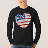 US American Flag Heart For Independence Day On 4th Tシャツ (正面)