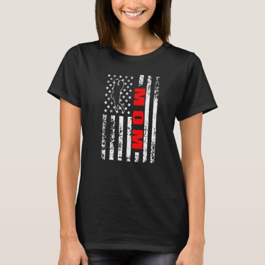 US American Flag Parents Patriotic Mom Premium Tシャツ (正面)