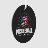 US American Flag Pickleball Player オーナメント (正面)